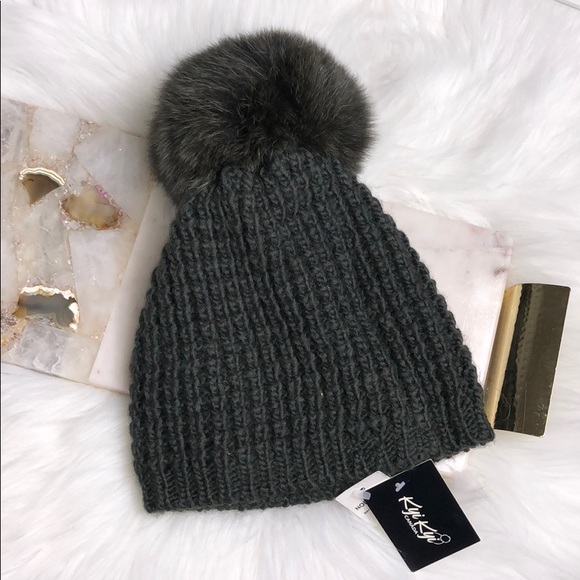 Kyi Kyi Accessories - KYI KYI CANADA WOOL FUR POM BEANIE